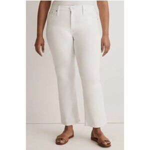 Madewell NWT Mid Rise Kick Out Ankle Length Jeans Sz 33 Womens White with Pocket